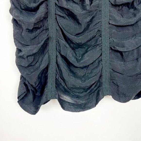 NWT Solitaire Ruched Draped Midi Skirt Dark Fairycore Whimsigoth Black Size L - Picture 3 of 13